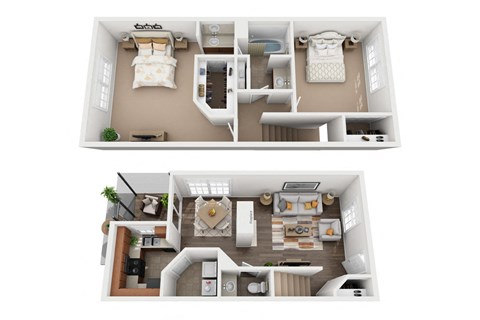 2 bedroom 2 bathroom floorplan